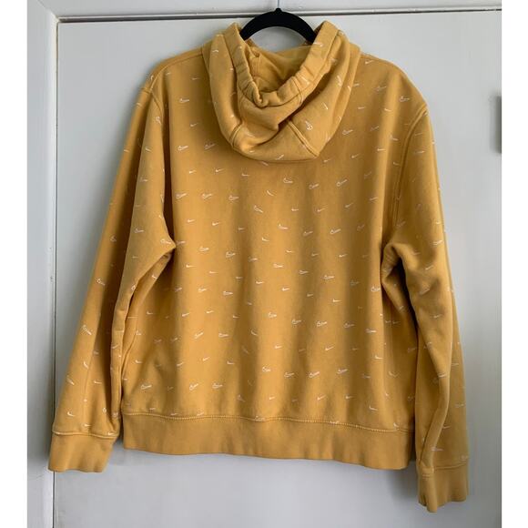 Nike All Over Swoosh Check Hoodie Yellow Size L - Picture 6 of 11